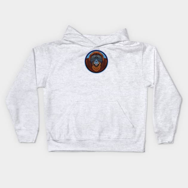 Orangutan Circle Kids Hoodie by Peppermint Narwhal